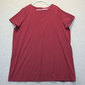 Boohoo Willow Crepe Shift Dress Wine Red – Plus Size 20 NWT